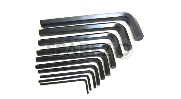 10 Pc Allen Key Set Imperial Useful Tool Garage Tool - SPAREZO